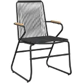 vidaXL 3-tlg. Garten-Essgruppe Schwarz PVC Rattan