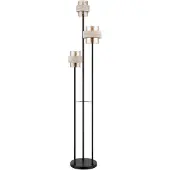 Globo 3-Licht Stehlampe Daren Schwarz mit Marmor