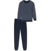 Schiesser Schlafanzug "Pyjama Comfort Essentials", Herren, Gr. S, blau (dunkelblau), Obermaterial: 100% Baumwolle CO., Homewear-Sets Schlafanzug