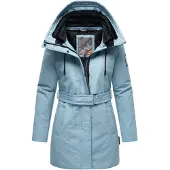 NAVAHOO Winterjacke "Eishauch 14" mit Kapuze Damen Winterparka mit Taillengürtel und Fleece-Kragen
