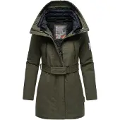 NAVAHOO Winterjacke "Eishauch 14" mit Kapuze Damen Winterparka mit Taillengürtel und Fleece-Kragen