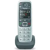 Gigaset E560HX, Analoges/DECT-Telefon, Kabelloses Mobilteil, Freisprecheinrichtung, 150 Eintragungen, Anrufer-Identifikation, Grau, Silber