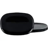 Luminarc Steakteller "Essteller Italien Party" Teller Set für 6 Personen, extra resistent, schwarz, Opalglas