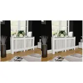 vidaXL Heizkörperabdeckung 2 Stk. Weiß Holzwerkstoff 152 cm