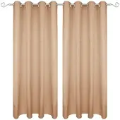 Bestgoodies Dekoschal Ellen Ösen Blickdicht 2er Pack - 140x175 cm Sandgrau