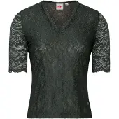 Spieth & Wensky Shirtbluse "Arktis", Damen, Gr. 32, grün (d,grün), Obermaterial: 90% Polyamid PA. 10% Elasthan EL., geblümt, skinny fit, V-Ausschnitt, Blusen Shirtbluse, in taillierter Form