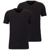 Falke 2-Pack Herren T-Shirt Daily Comfort, 3XL, Schwarz, Uni, Baumwolle