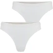 Falke 2-Pack Damen Tanga Daily Comfort, XS, Weiß, Uni, Baumwolle