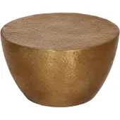 vidaXL Couchtisch Aluminium Gehämmert Ø 50x30 cm Messing