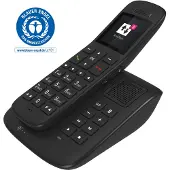 Telekom Sinus A 32, DECT-Telefon, Kabelloses Mobilteil, Freisprecheinrichtung, 200 Eintragungen, Anrufer-Identifikation, Ebenholz