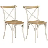 vidaXL Kreuzstühle 2 Stk. Weiß Massivholz Mango