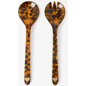 Sissy-Boy Salatbesteck Mit Leoprint - Dunkelbraun