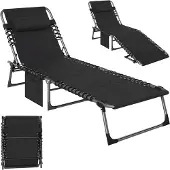 Outsunny - Sonnenliege - 188 x 57 x 30 cm - schwarz