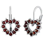 Silvego Silver earrings with real garnets SILVEGOB380095