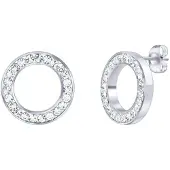 Silvego Gentle steel round earrings with zircons KMM62639