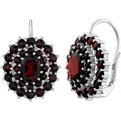Silvego Luxury silver earrings with real Czech garnet SILVEGO380020