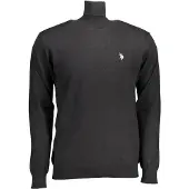U.s. polo assn. . Schwarzer Baumwoll-Herrenrollkragenpullover
