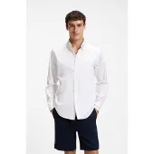 Hugo Boss Langarmhemd "Ricoplus M" Button-down-Kragen, Regular Fit, reine Baumwolle