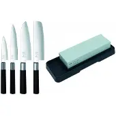Kai Wasabi Black Set 4 Messer + Schleifstein