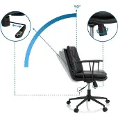 Hjh OFFICE Home Office Bürostuhl SMALLO Schreibtischstuhl mit Armlehnen Kunstleder Drehstuhl