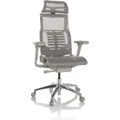 Hjh OFFICE High End Bürostuhl POFIT G GEN2 Ergonomischer Schreibtischstuhl mit Armlehnen Netzstoff Hellgrau Drehstuhl für Büro, Zuhause