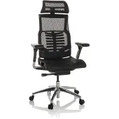 Hjh OFFICE High End Bürostuhl POFIT GEN2 Ergonomischer Schreibtischstuhl mit Armlehnen Netzstoff Schwarz Drehstuhl für Büro, Zuhause