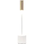 Zafferano - Carolina LED wiederaufladbare dimmbare Touch-Tischlampe - glänzendes Weiß und gebürstetes Messing