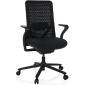 Hjh OFFICE High End Bürostuhl VERVIO Ergonomischer Schreibtischstuhl mit Armlehnen Stoff / Netzstoff Schwarz Drehstuhl für Büro, Zuhause