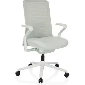Hjh OFFICE High End Bürostuhl VERVIO Ergonomischer Schreibtischstuhl mit Armlehnen Stoff / Netzstoff Lichtgrau Drehstuhl für Büro, Zuhause