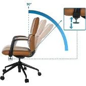 Hjh OFFICE Profi Bürostuhl ATMOS DESIGNER Ergonomischer Schreibtischstuhl mit Armlehnen Kunstleder Camel Drehstuhl für Büro, Zuhause