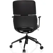 Hjh OFFICE Profi Bürostuhl ATMOS DESIGNER Ergonomischer Schreibtischstuhl mit Armlehnen Kunstleder Schwarz Drehstuhl für Büro, Zuhause