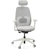 Hjh OFFICE Profi Bürostuhl Skandis Pro Ergonomischer Schreibtischstuhl mit Armlehnen (höhenverstellbar) Stoff / Netzstoff Grau Drehstuhl für Büro, Zuhause