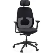 Hjh OFFICE Profi Bürostuhl Skandis Pro Ergonomischer Schreibtischstuhl mit Armlehnen (höhenverstellbar) Stoff / Netzstoff Schwarz Drehstuhl für Büro, Zuhause