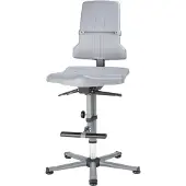 BIMOS Arbeitsstuhl SINTEC, Permanentkontakt m. Sitzneigungsverstellung, Orthositz, o. Armlehnen & Polsterung, Gleiter + Aufst.