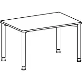 Geramöbel Schreibtisch, BxTxH 1200x800x680-800 mm, höhenverstellbar, Platte lichtgrau, Rundrohrgestell anthrazit