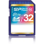 Silicon Power Elite UHS-I, 32GB, 32 GB, SDHC, Klasse 10, 40 MB/s, 15 MB/s, Blau