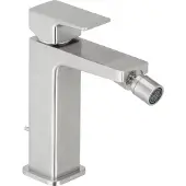 Herzbach CEO iX-finish Bidet-Einlochbatterie mit Ablauf Edelstahlfinish