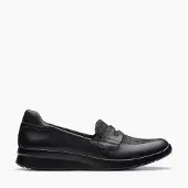 Clarks Damen Ellowyn Penny Loafer Black Leather