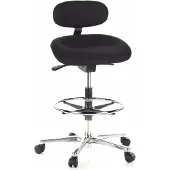 Hjh OFFICE WORK MF - Arbeitsstuhl Arbeitshocker Schwarz