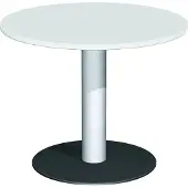 Geramöbel Konferenztisch Tellerfuß, Kreisform, feste Höhe, D-900x720, Lichtgrau