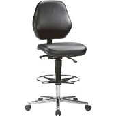 Interstuhl Bimos Arbeitsdrehstuhl Solitec mit Rollen und Fußring Kunstleder Höhe 650-910mm - 9131-2571-525-807