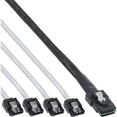 InLine SAS-Kabel (OCR), 1x Mini-SAS zu 4x SATA