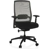 Hjh OFFICE Profi Bürostuhl COLORE Ergonomischer Schreibtischstuhl mit Armlehnen (höhenverstellbar) Stoff / Netzstoff Schwarz Drehstuhl für Büro, Zuhause