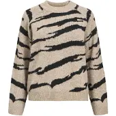 Object Gemusterter Strickpullover Grau L