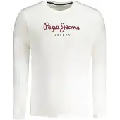 Pepe Jeans für Herren. PM508209 Eggo Langes T-shirt N weiß (S), Schwarz, Lässig, Baumwolle, Langarm