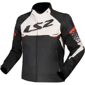 LS2 Helmets LS2 Apex wasserdichte Motorrad Textiljacke, schwarz/weiß/rot, M