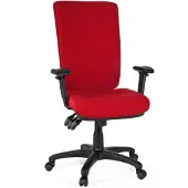 Hjh OFFICE Profi Bürostuhl ZENIT HIGH Ergonomischer Schreibtischstuhl mit Armlehnen (höhenverstellbar) Stoff Rot Drehstuhl für Büro, Zuhause
