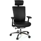 Hjh OFFICE NOVA | Leder - Profi Bürostuhl Schwarz