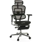 Hjh OFFICE Luxus Chefsessel ERGOHUMAN PLUS LEGPRO GEN2 Ergonomischer Bürostuhl mit Armlehnen (höhenverstellbar) Netzstoff Drehstuhl für Büro, Zuhause