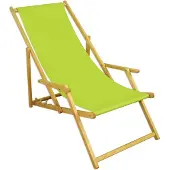 Erst-Holz Klappliege pistazie Sonnenliege Relaxliege Strandstuhl Deckchair Buche natur klappbar 10-306 N